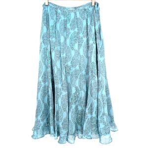 Vintage 90s Y2K Forest Fairy Ethereal Whimsical Silk Sequin Light Blue Skirt  10